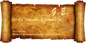 Grünauer Elemér névjegykártya